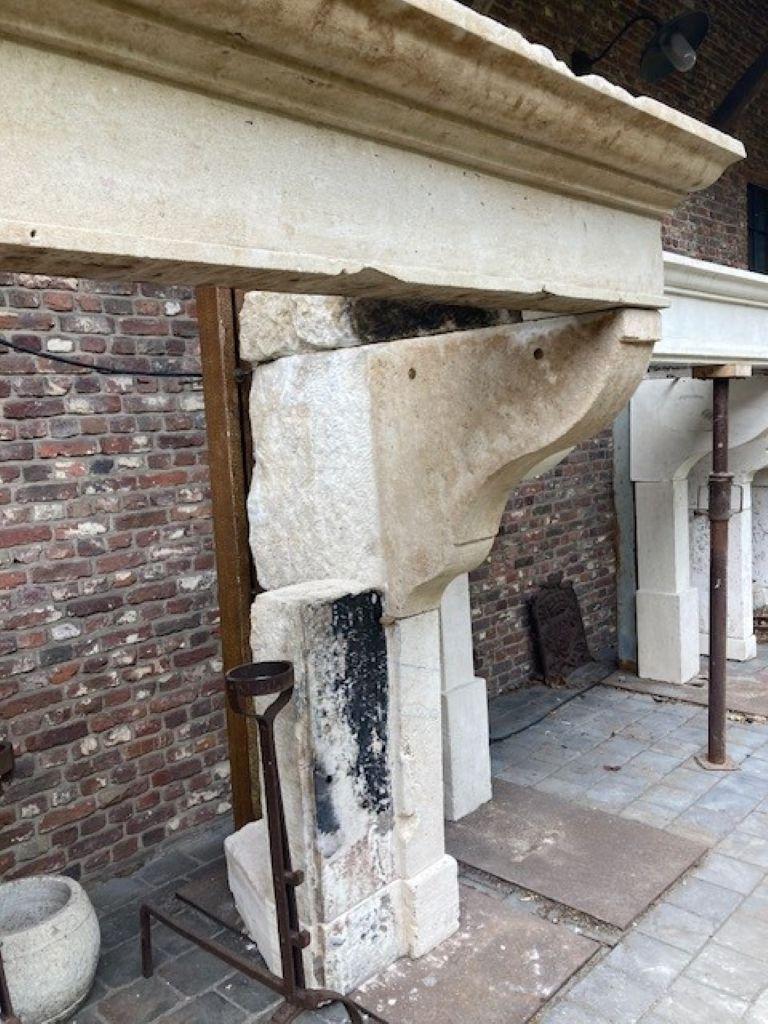 French Limestone Fireplace Mantel For Sale 1