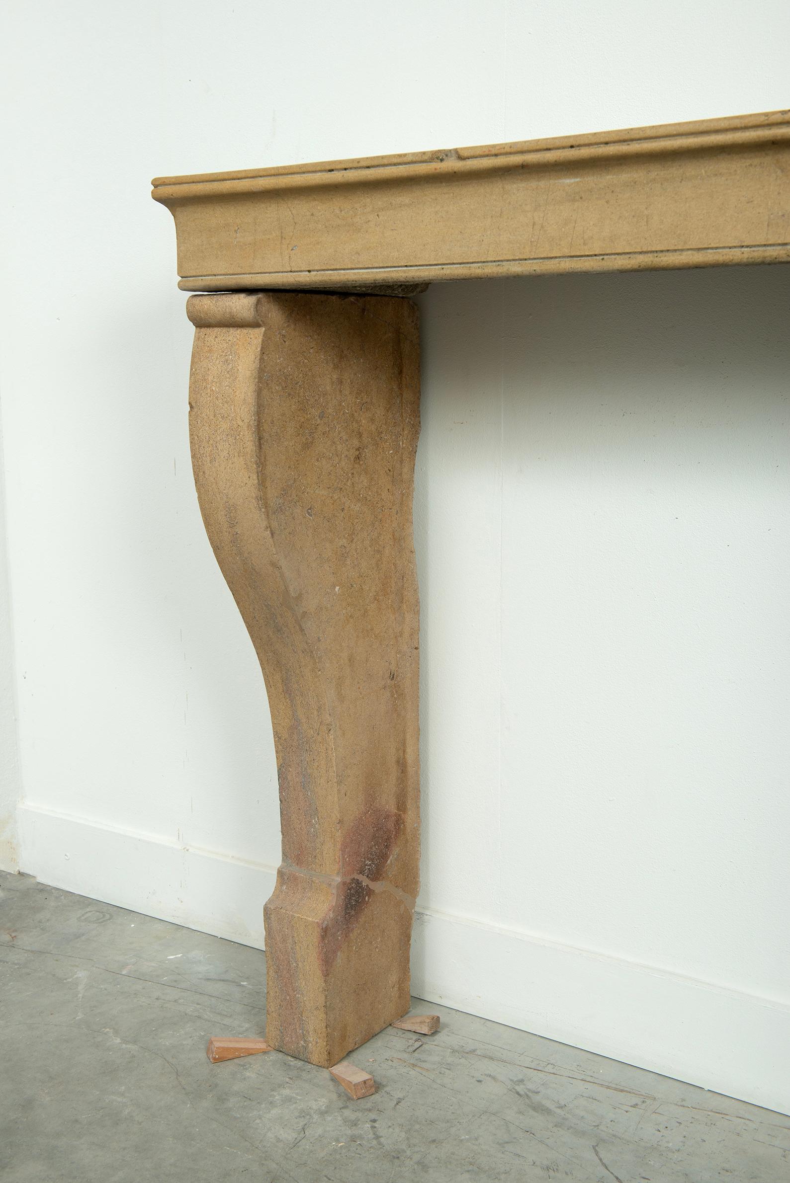 French Limestone Fireplace Mantel For Sale 2