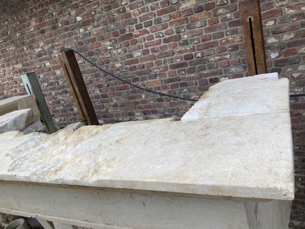 French Limestone Fireplace Mantel For Sale 2