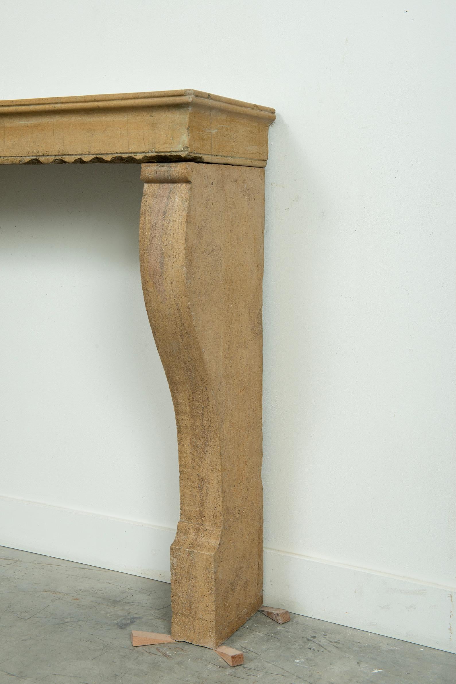 French Limestone Fireplace Mantel For Sale 4