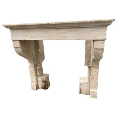 French Limestone Fireplace Mantel