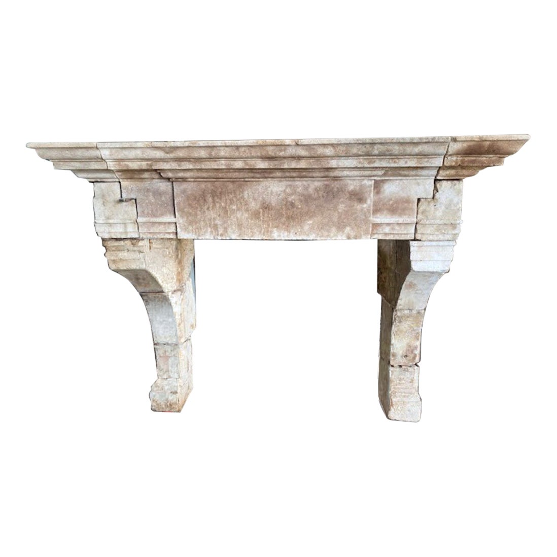 French Limestone Fireplace Mantel For Sale