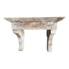 French Limestone Fireplace Mantel