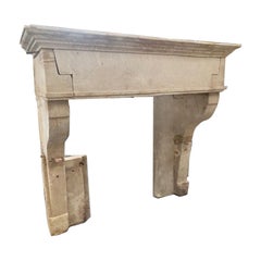French Limestone Fireplace Mantel