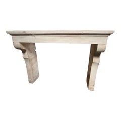 French Limestone Fireplace Mantel