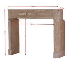 French Limestone Fireplace Mantel with Authentic Rustic Patina Remains