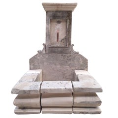 French Antique Limestone Fountain Hand-Carved late 20th Century, France