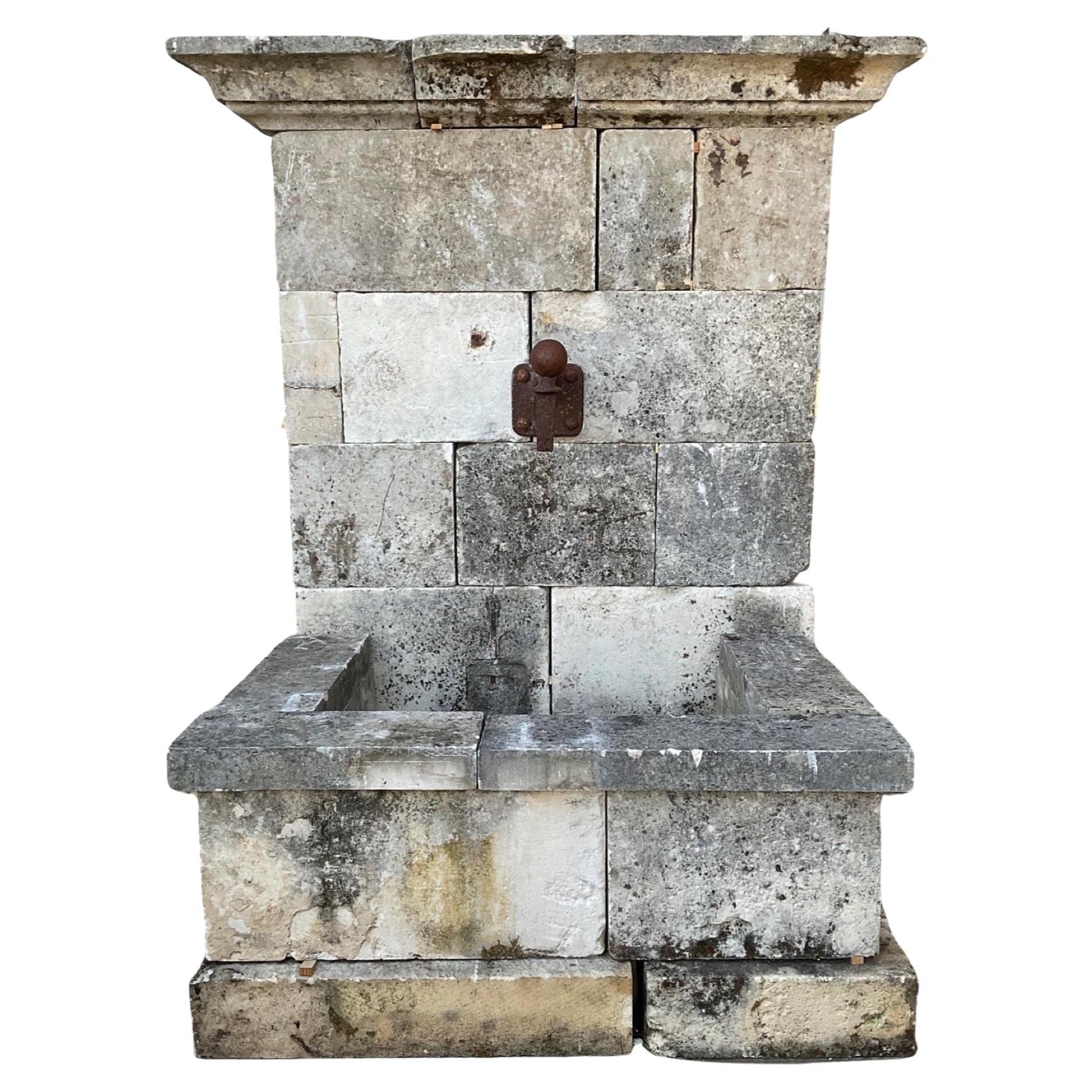 French Limestone Fountain For Sale