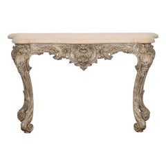 French Limestone Italian Console by Dennis and Leen, 1980s