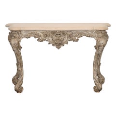 French Limestone Italian Console by Dennis and Leen, 1980s