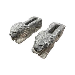 French Limestone Lion Downspouts