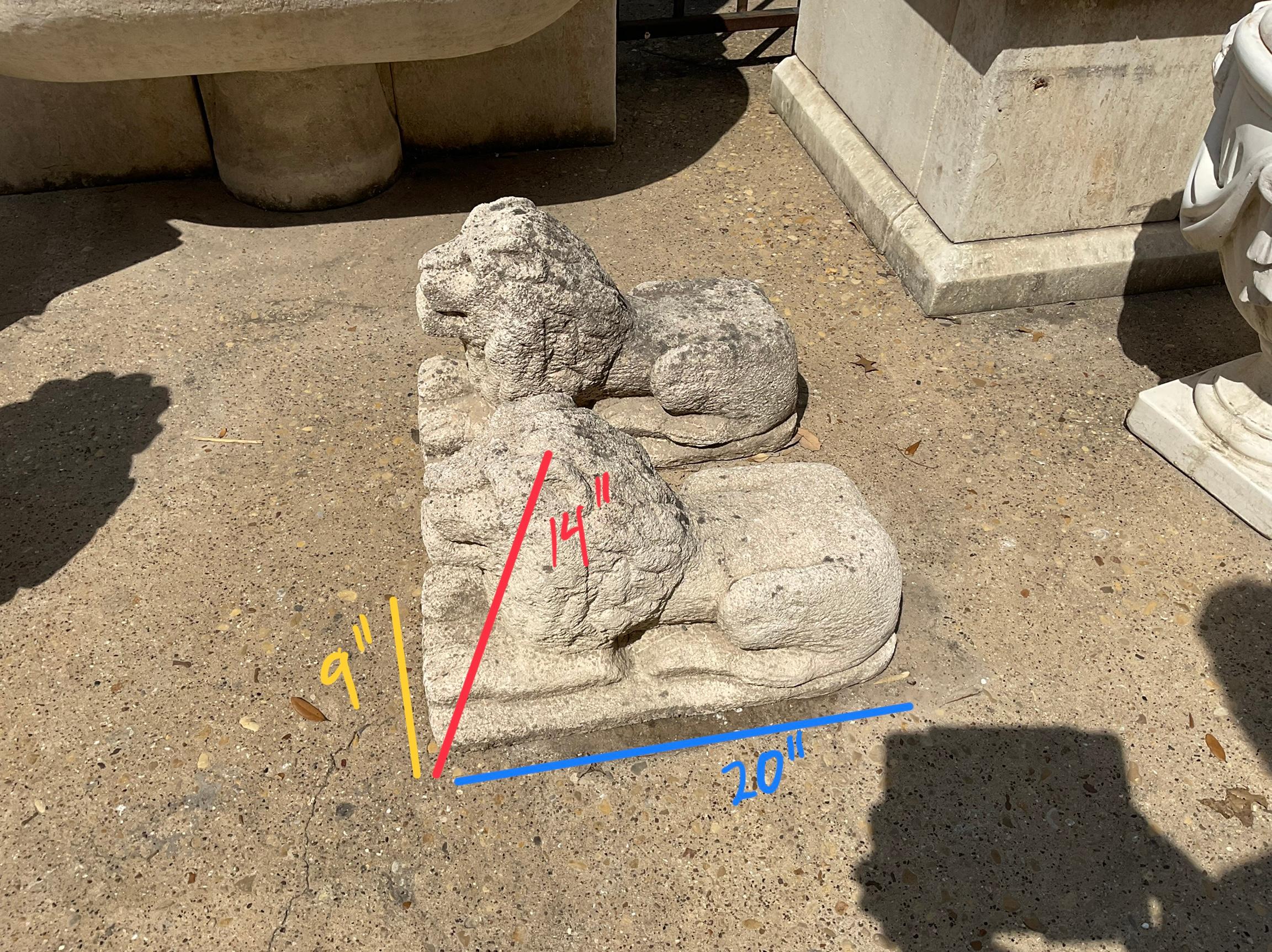 French Limestone Lion Sculptures For Sale 3