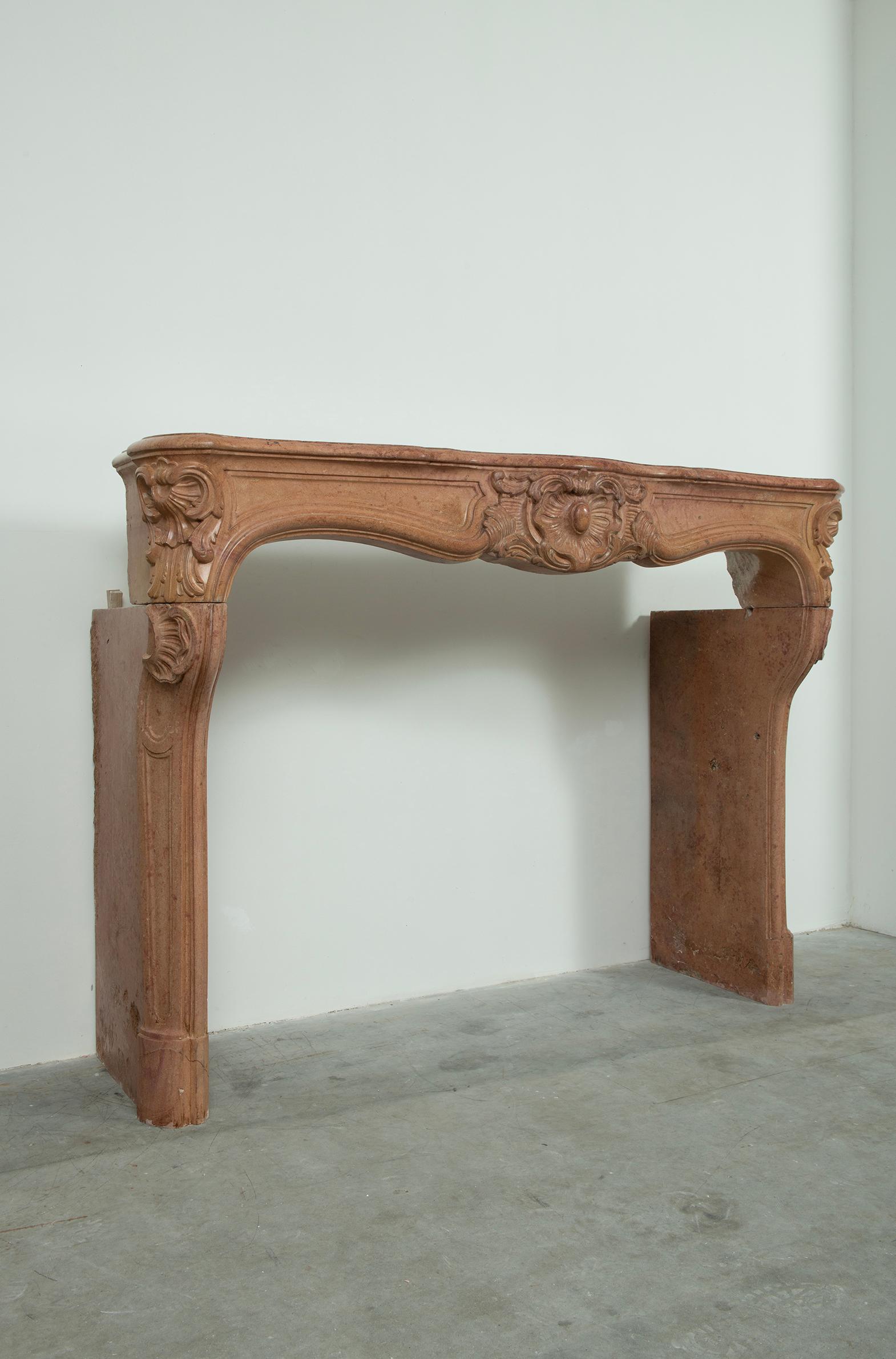 French Limestone Louis XV Fireplace For Sale 13