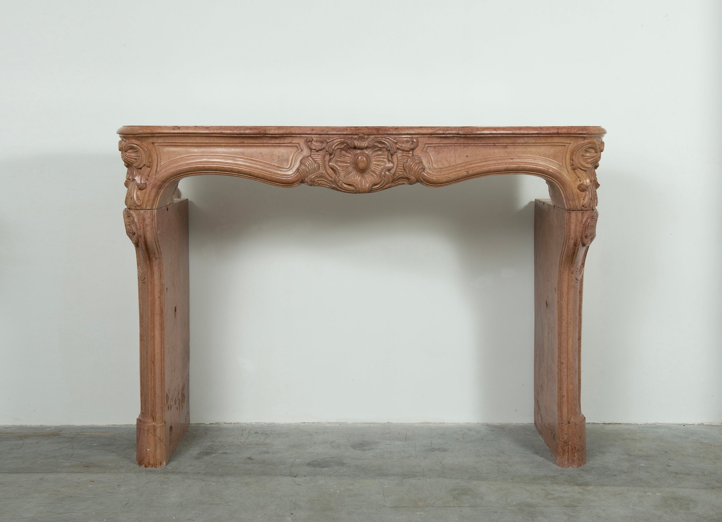 French Limestone Louis XV Fireplace For Sale