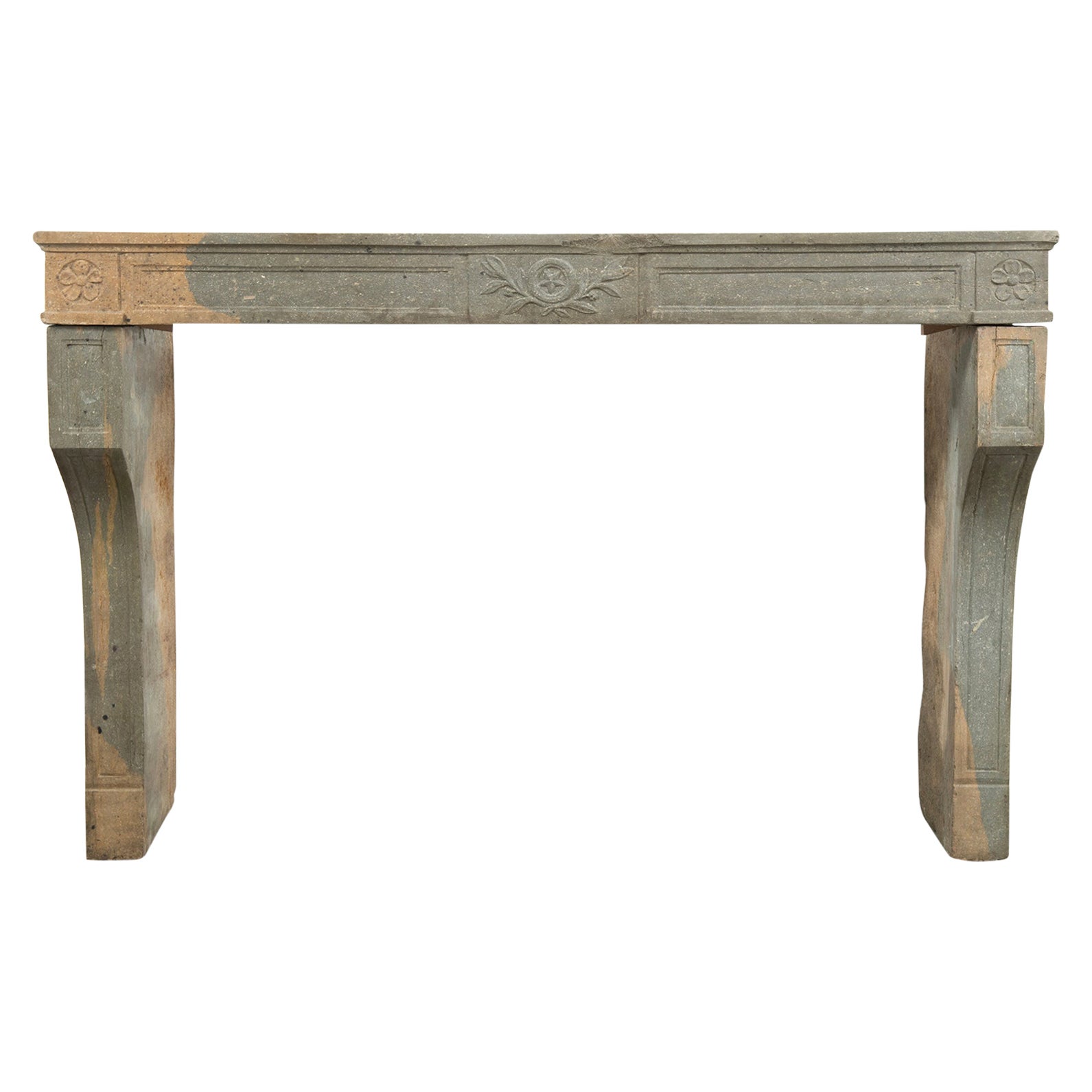 French Limestone Louis XVI Fireplace Mantel