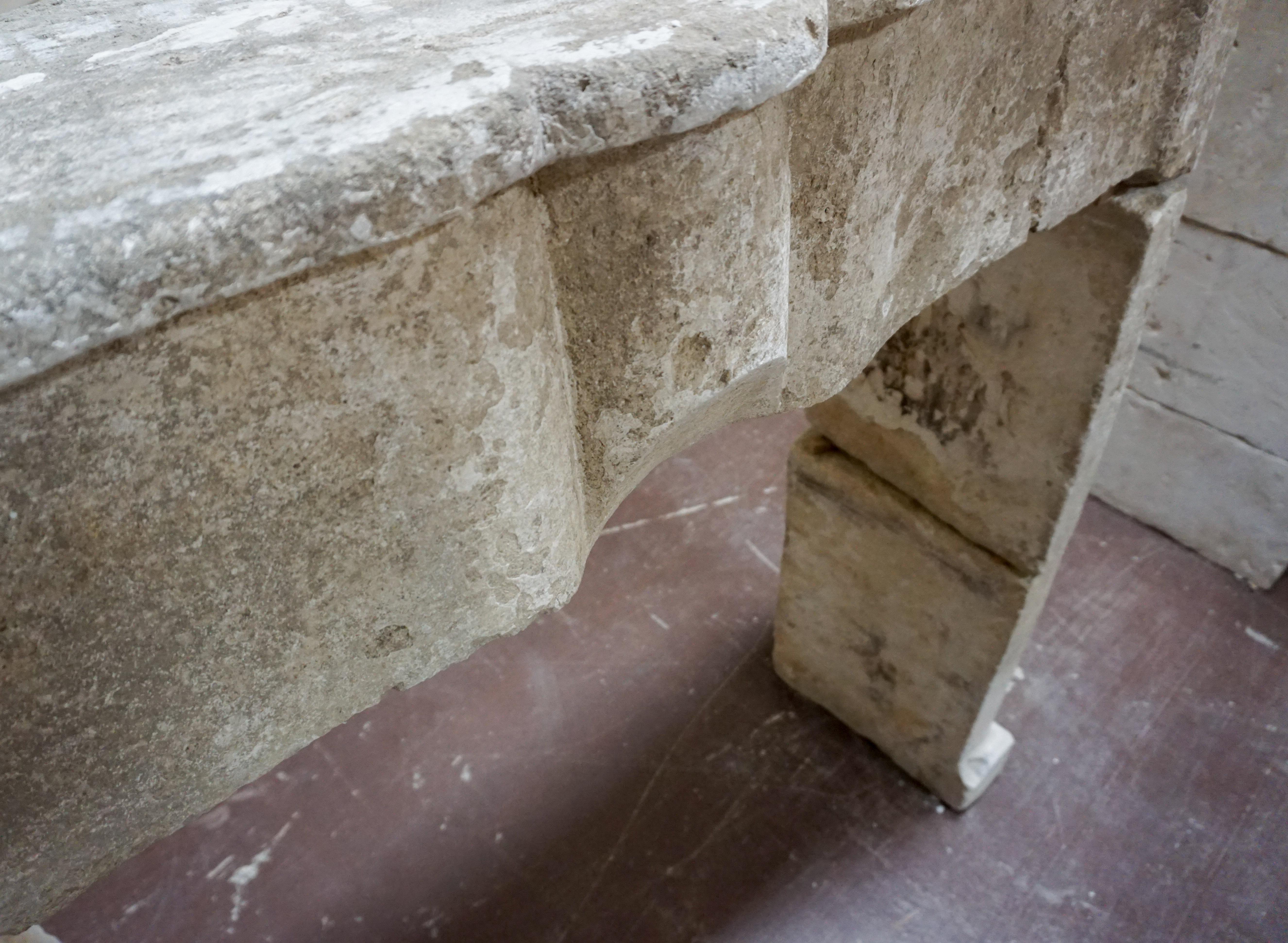 French Limestone Mantel, circa 1600 4