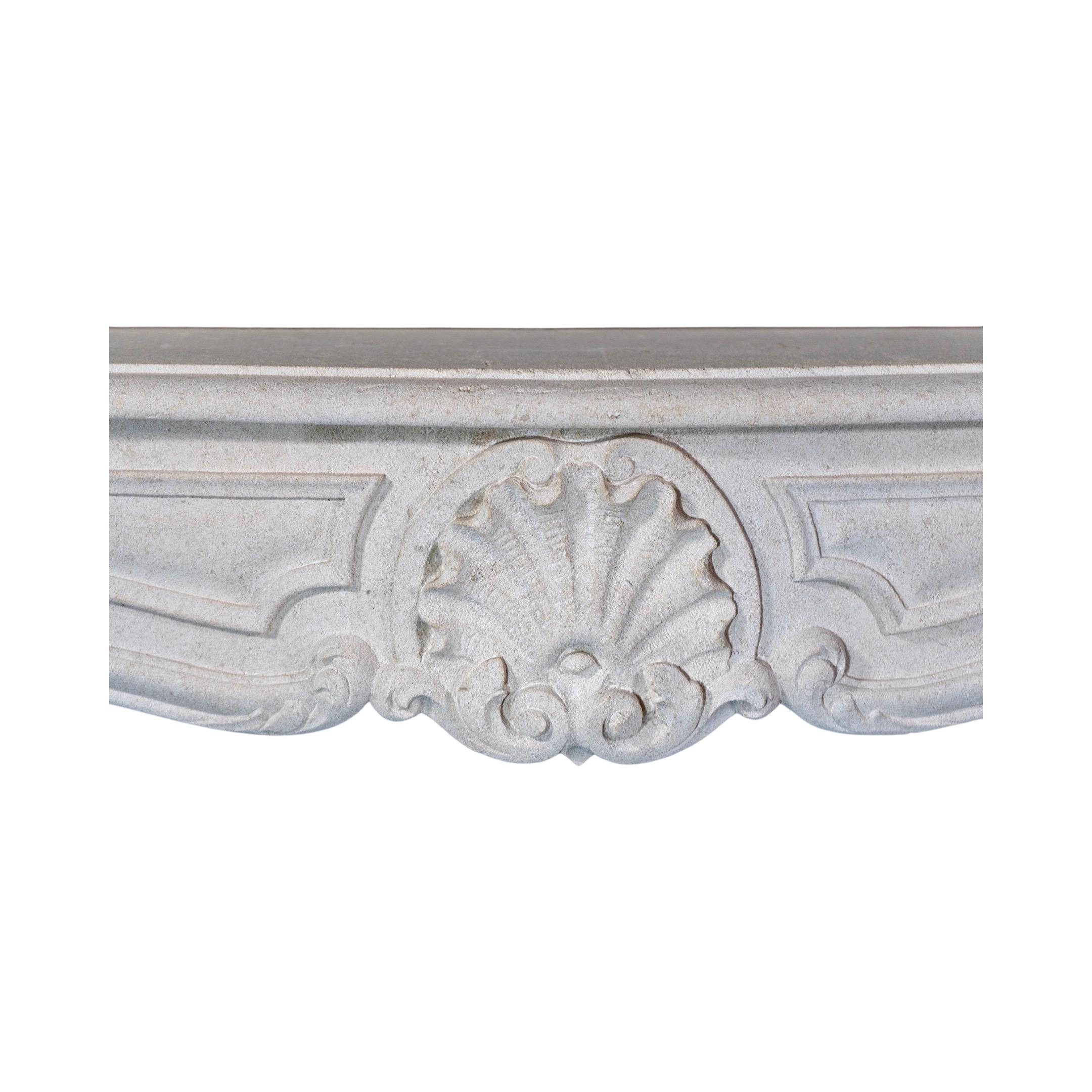 French Limestone Mantel For Sale 3