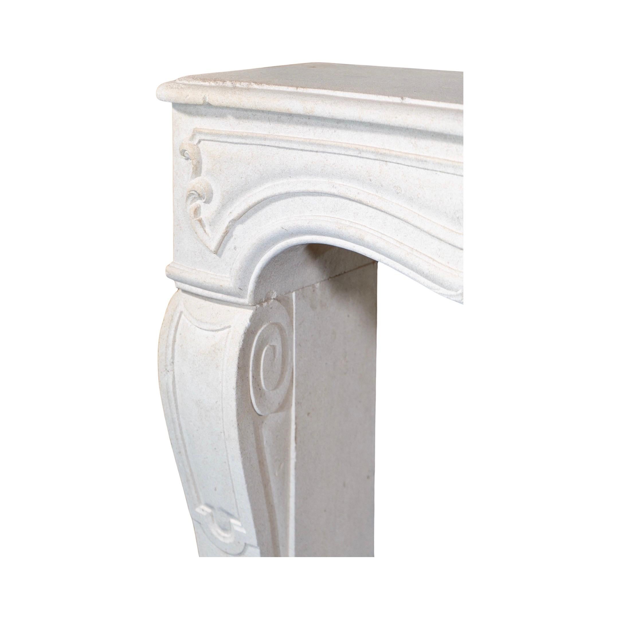 French Limestone Mantel For Sale 5