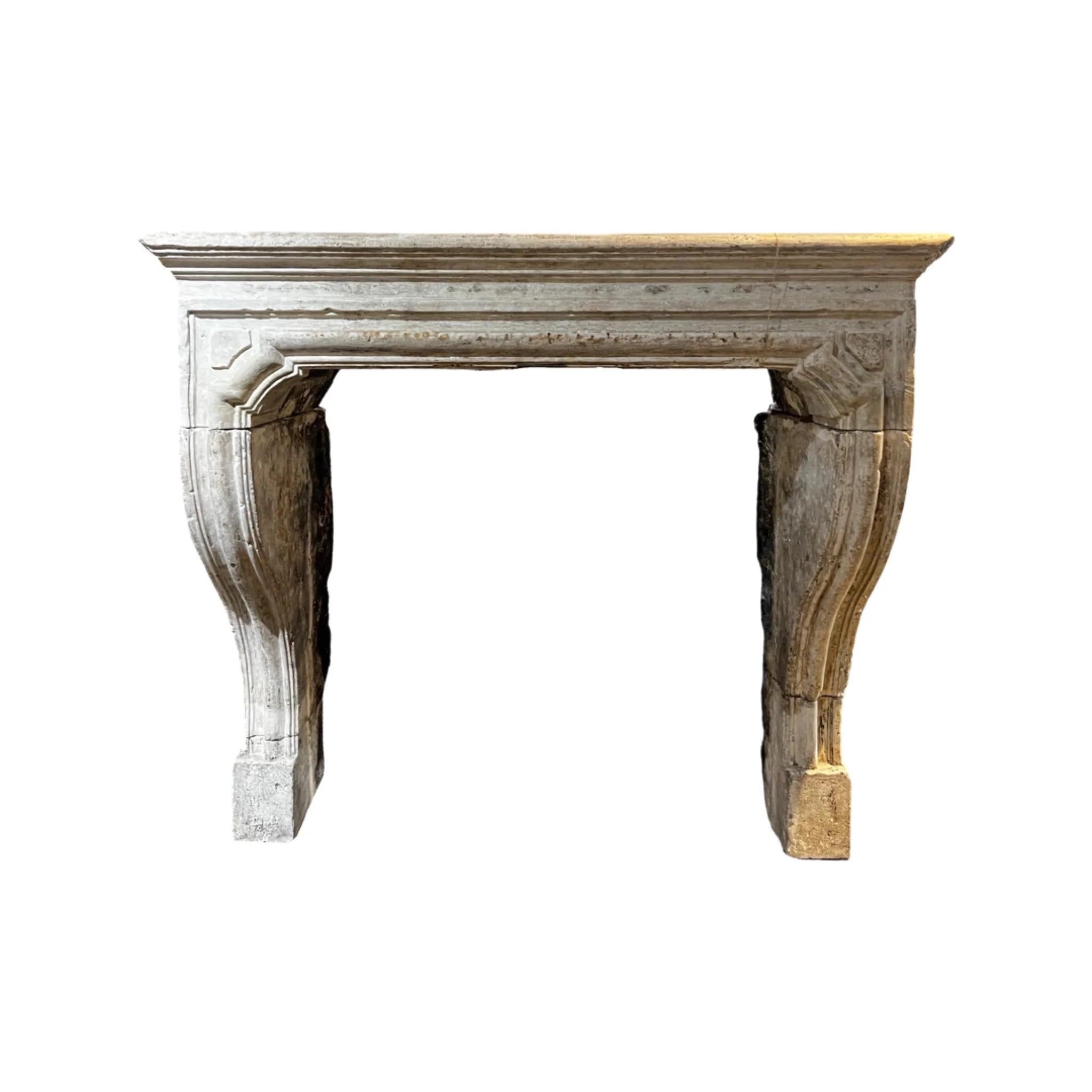 18th Century and Earlier French Limestone Mantel