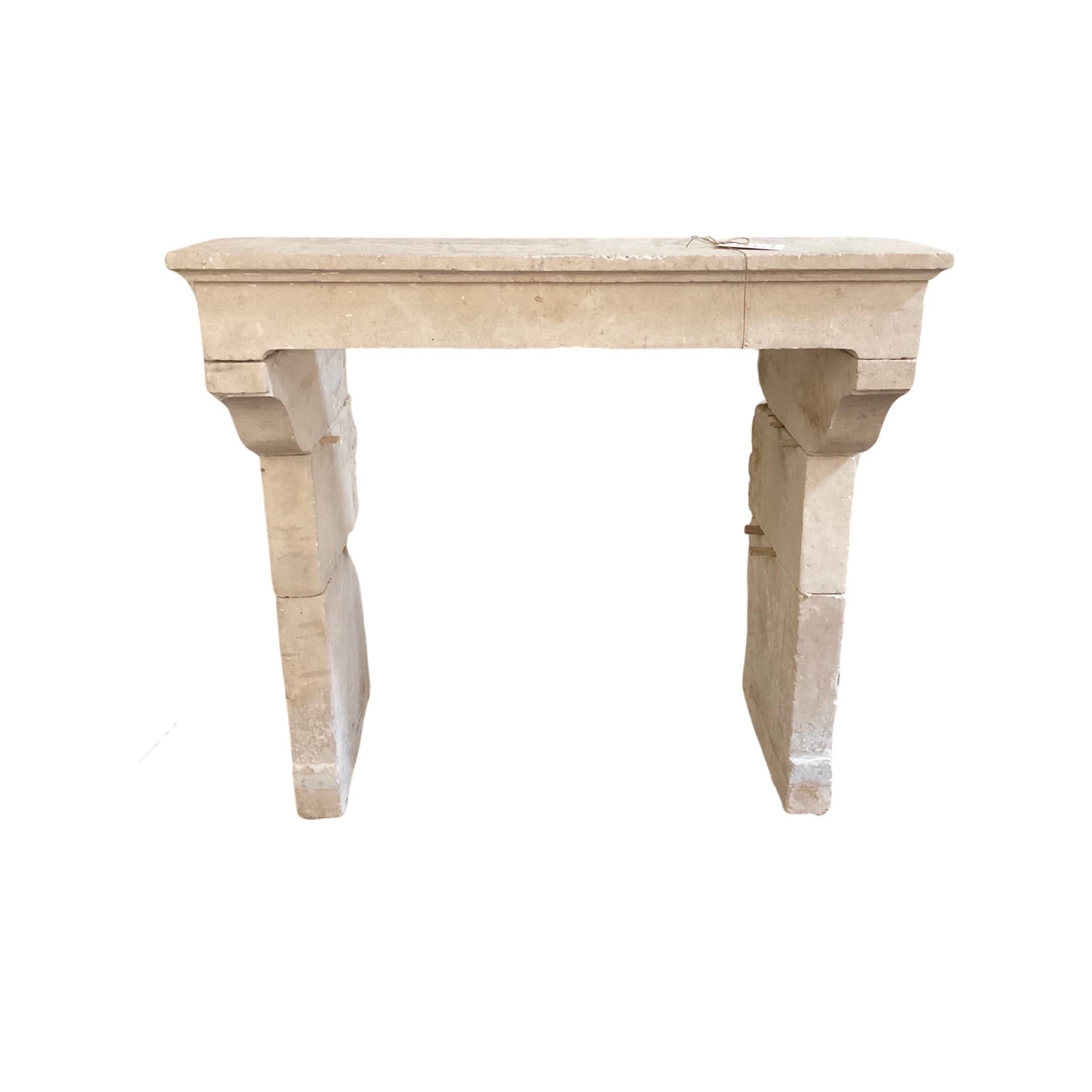 18th Century and Earlier French Limestone Mantel