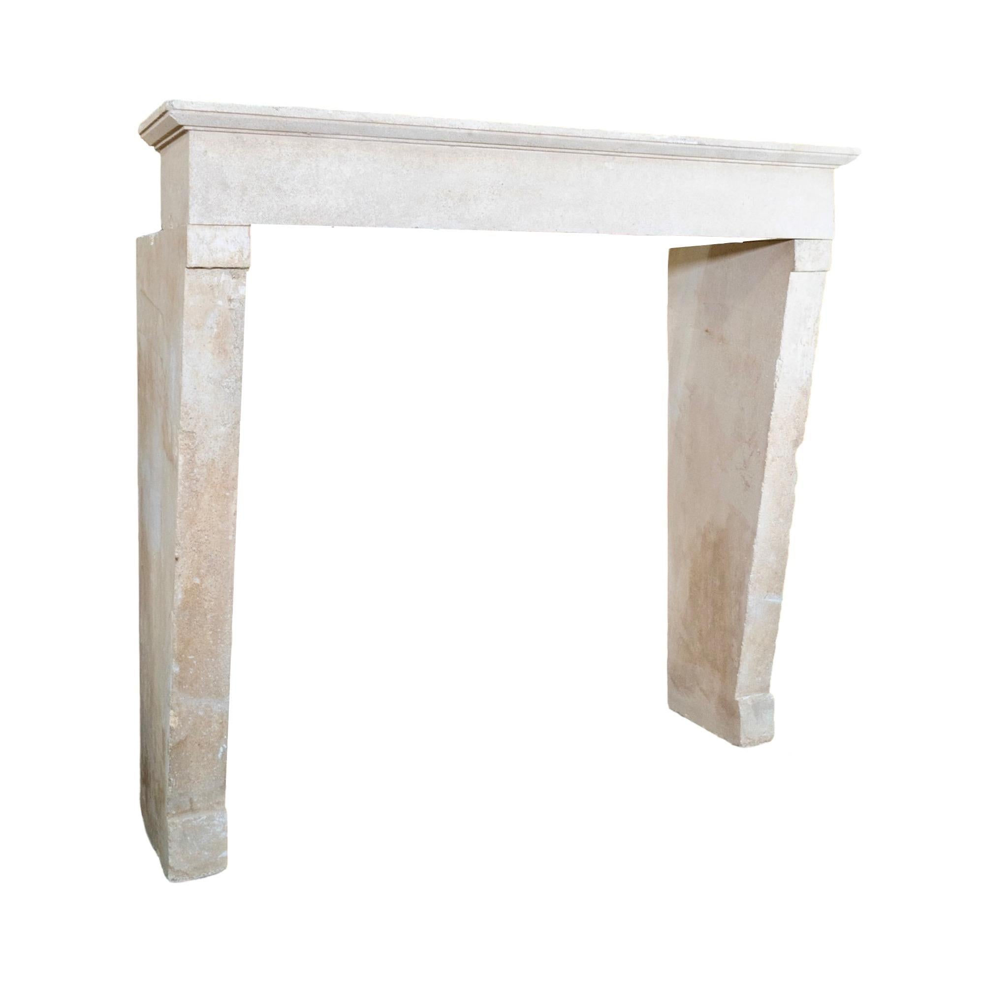 Late 19th Century French Limestone Mantel For Sale