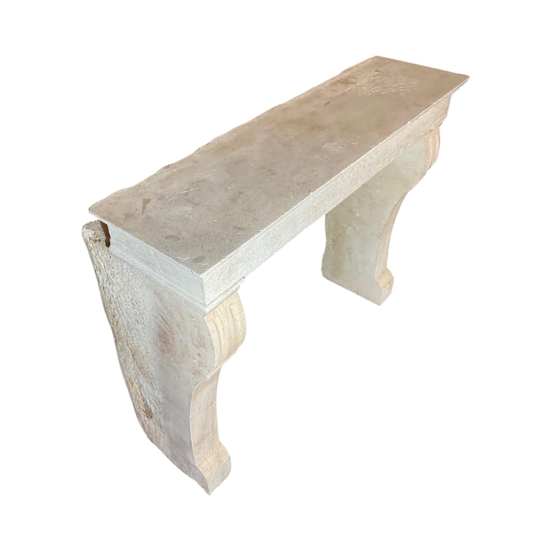 French Limestone Mantel For Sale 1
