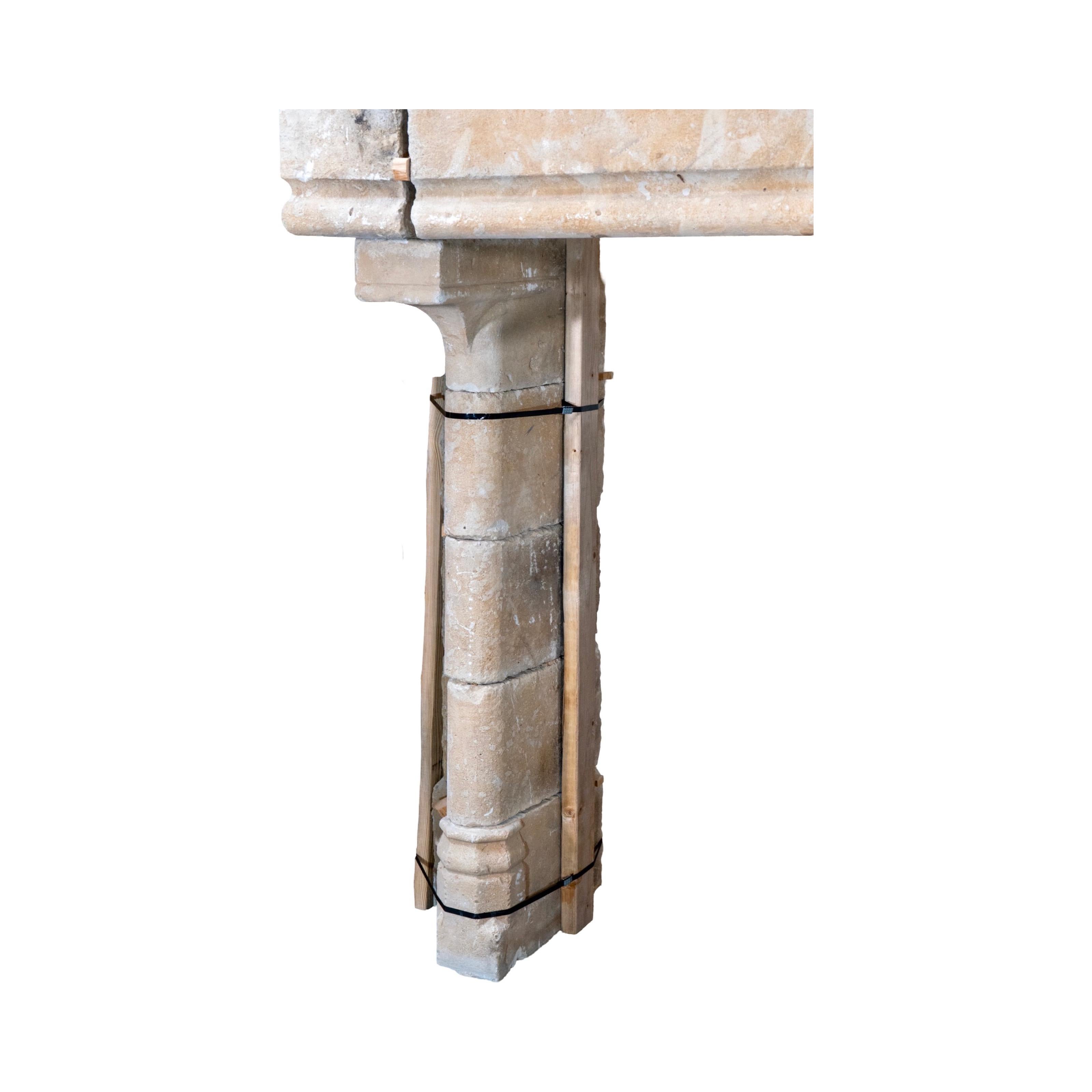 French Limestone Mantel For Sale 2