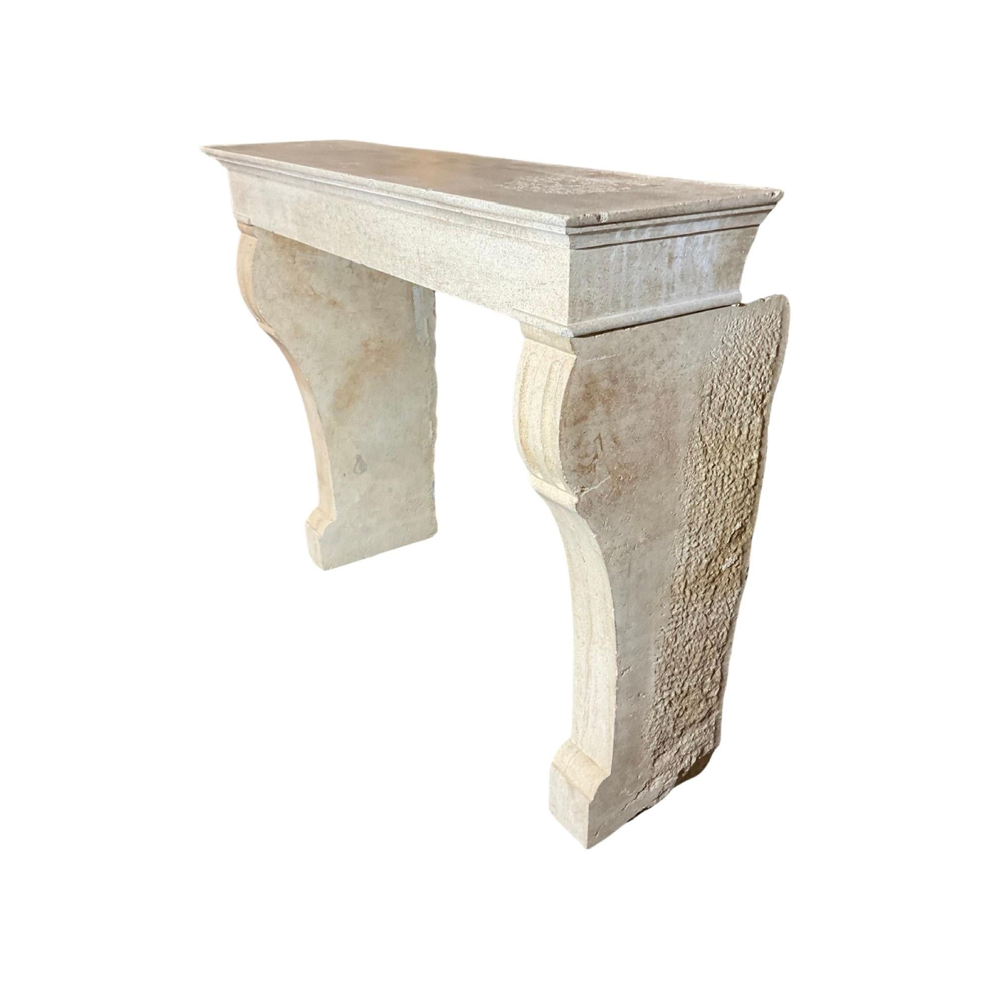 French Limestone Mantel For Sale 2