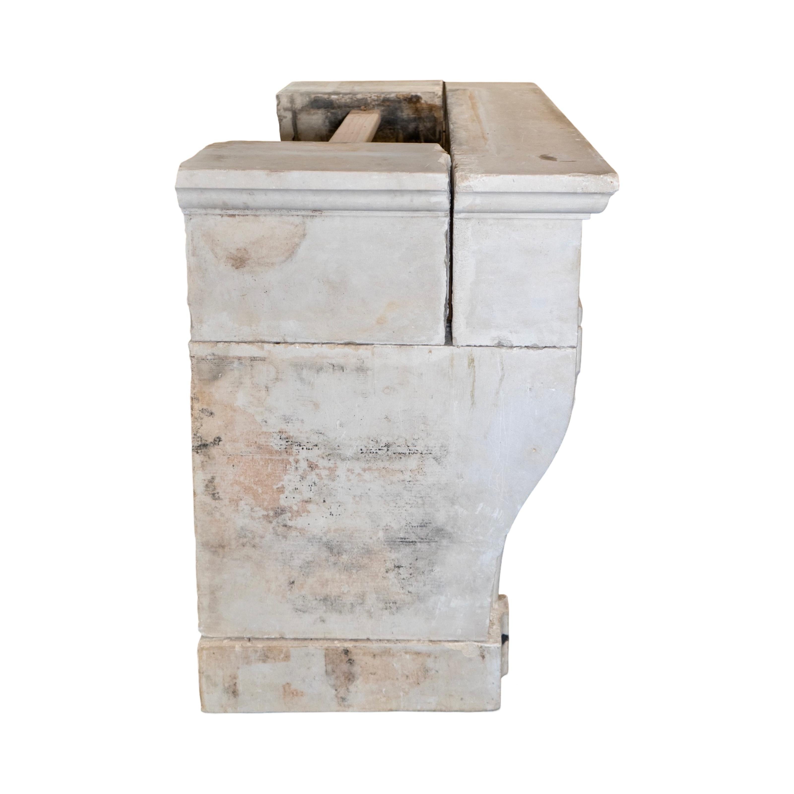 French Limestone Mantel For Sale 2