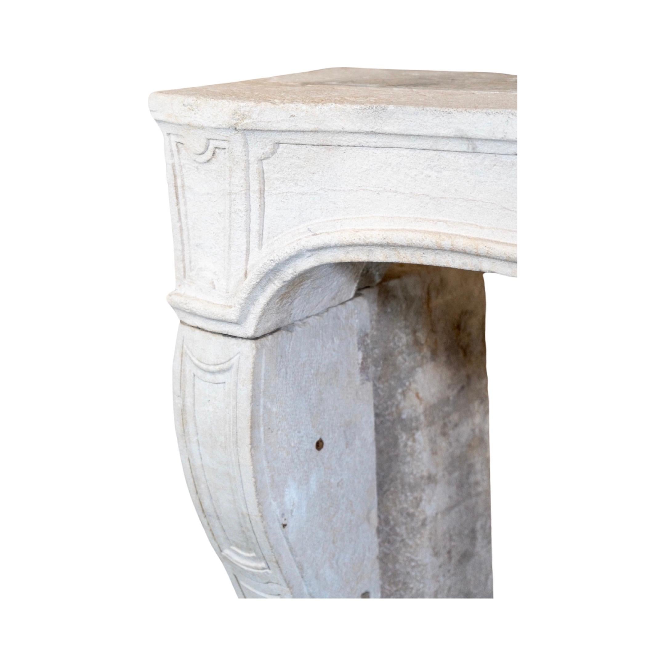 French Limestone Mantel For Sale 2