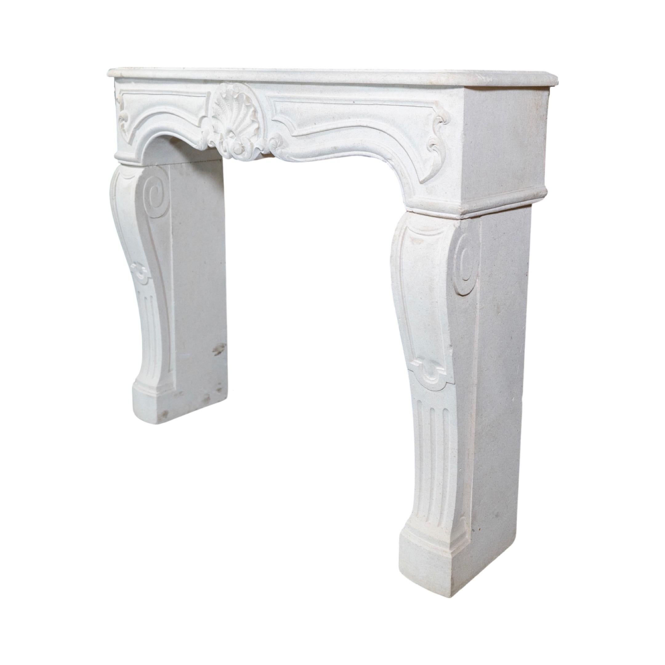 French Limestone Mantel For Sale 1