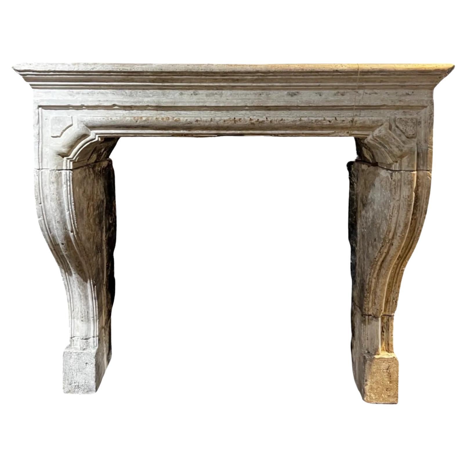 French Limestone Mantel For Sale at 1stDibs