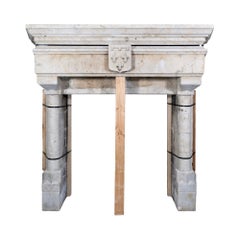 Antique French Limestone Mantel