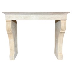 Antique French Limestone Mantel