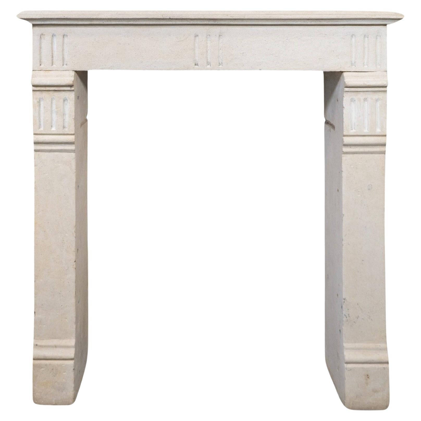 French Limestone Mantel For Sale