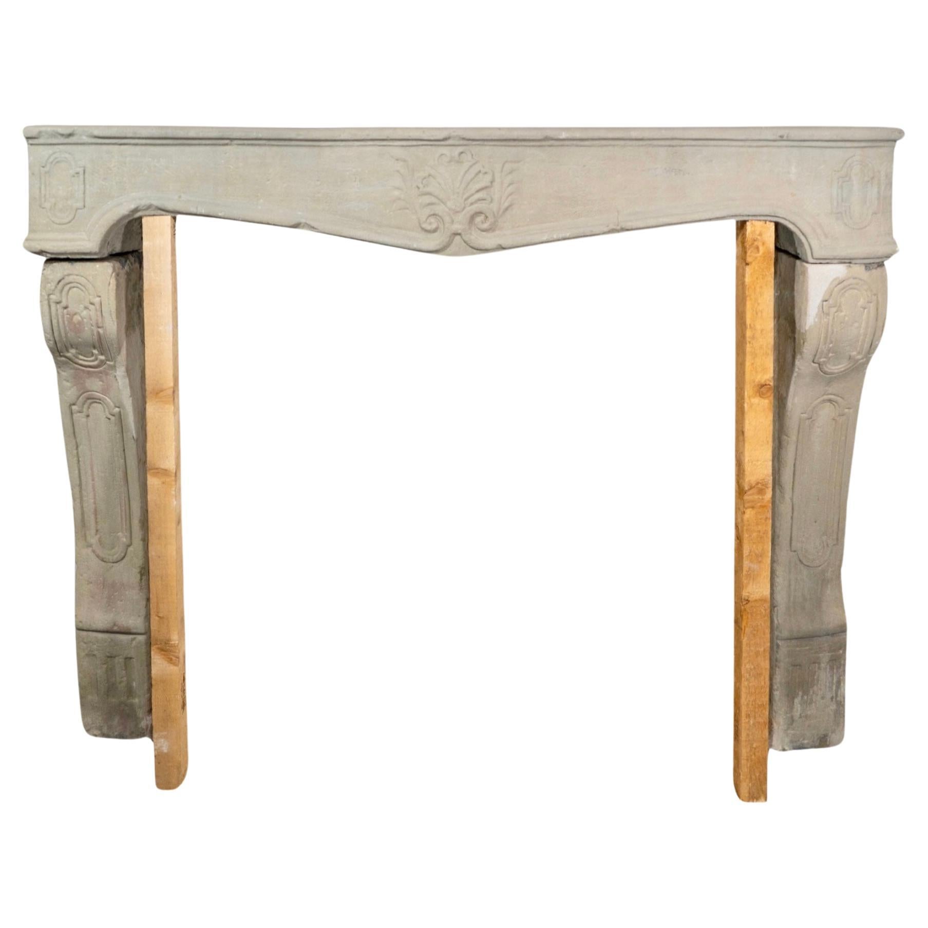 French Limestone Mantel For Sale