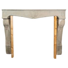 Antique French Limestone Mantel