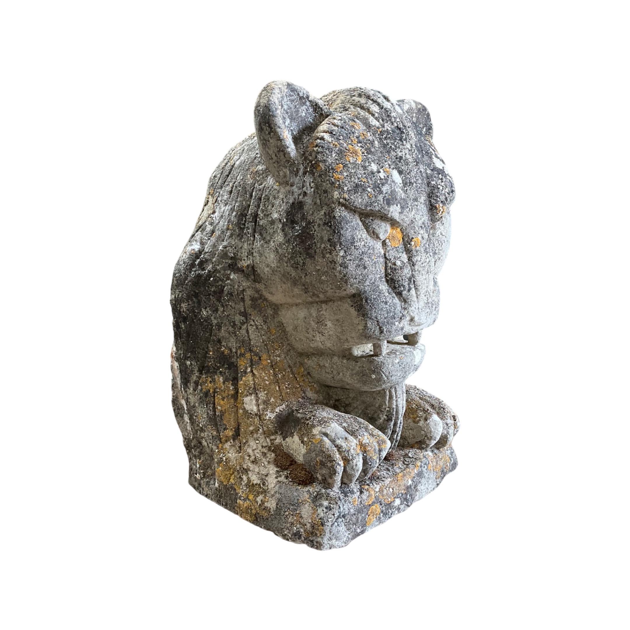 French Limestone Mythological Creature Sculpture In Good Condition For Sale In Dallas, TX