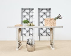 French Limestone Orangerie Garden Console Table by Formations