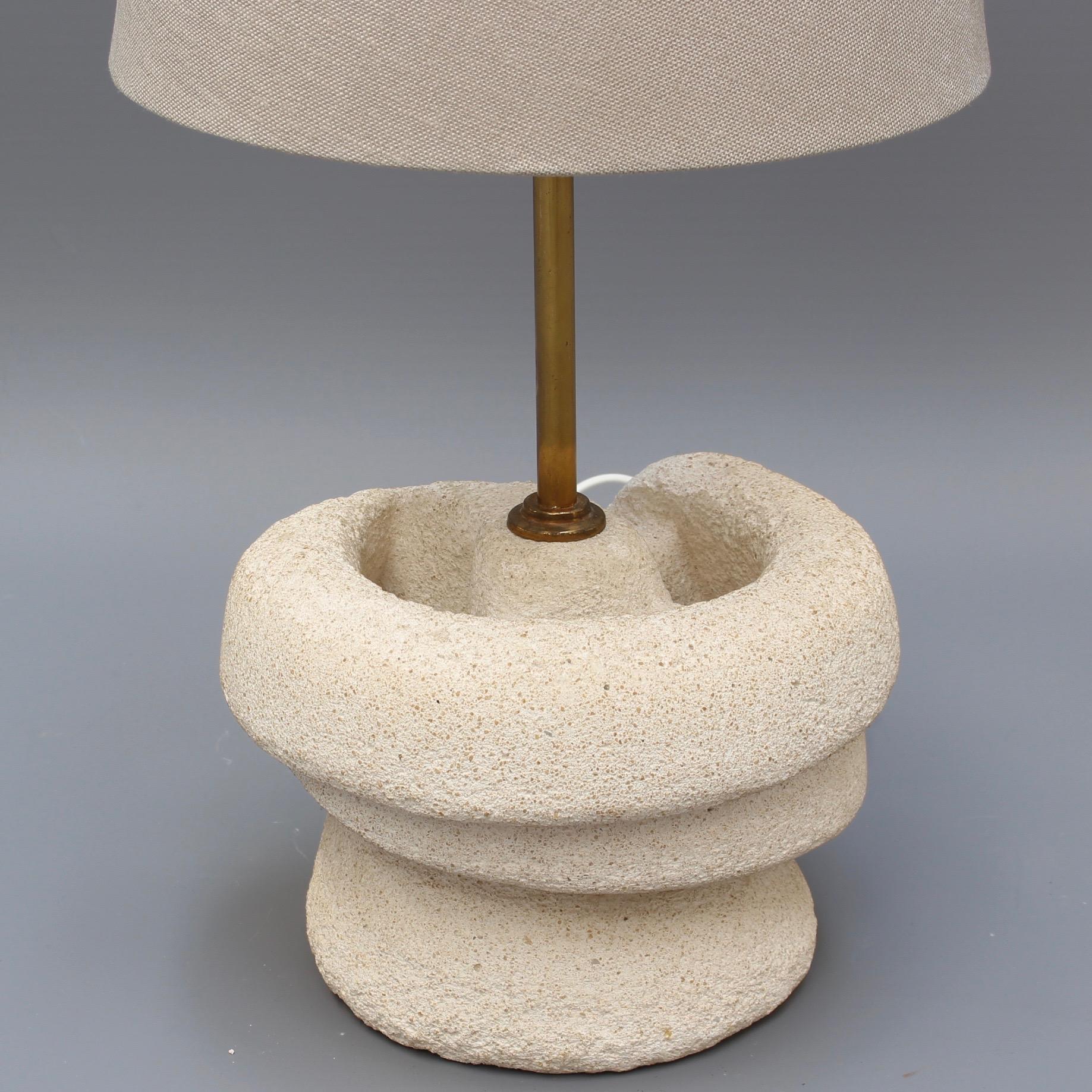 Late 20th Century French Limestone 'Pierre du Gard' Table Lamp, circa 1970s