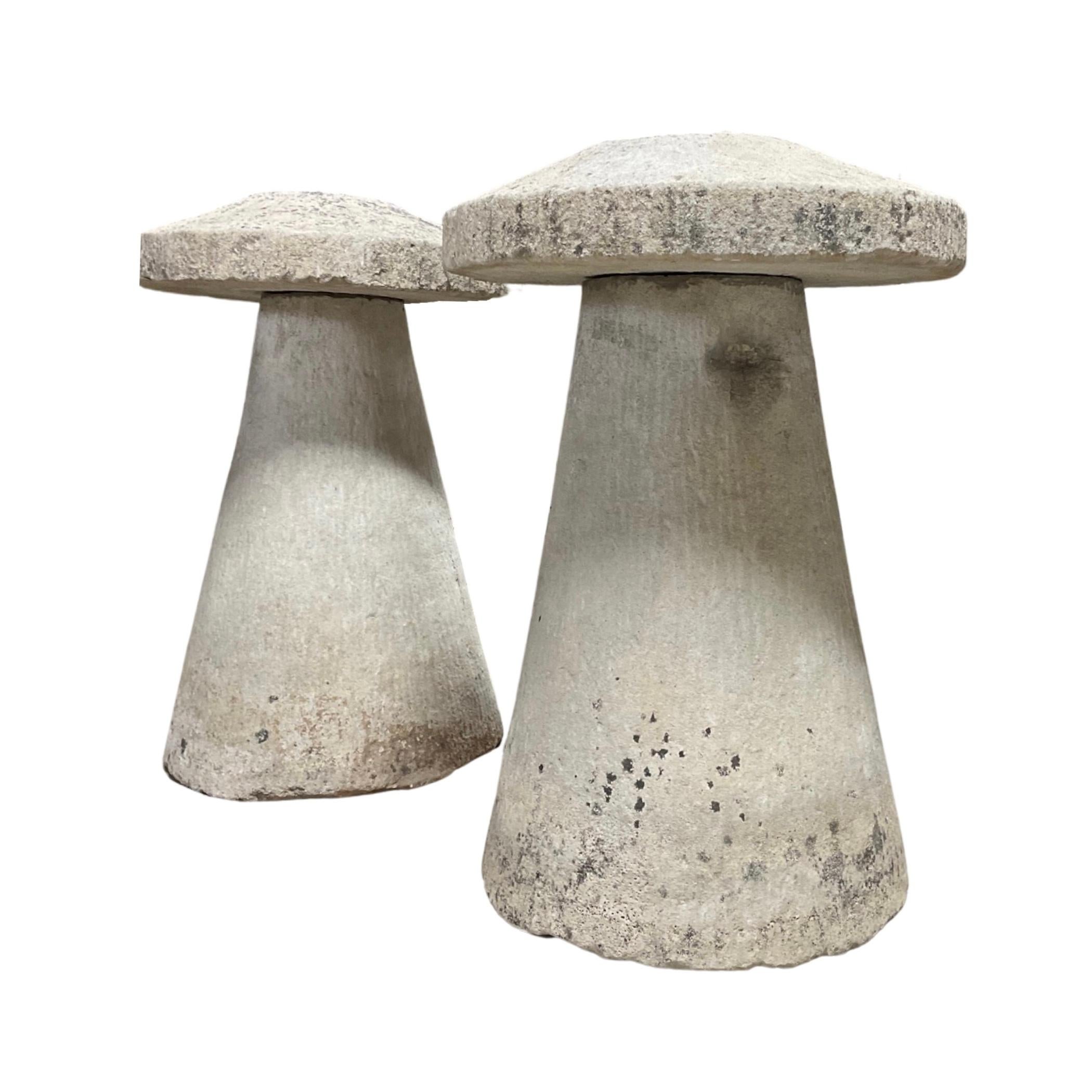 Pair of French Limestone Staddle Stone Pillars For Sale 1