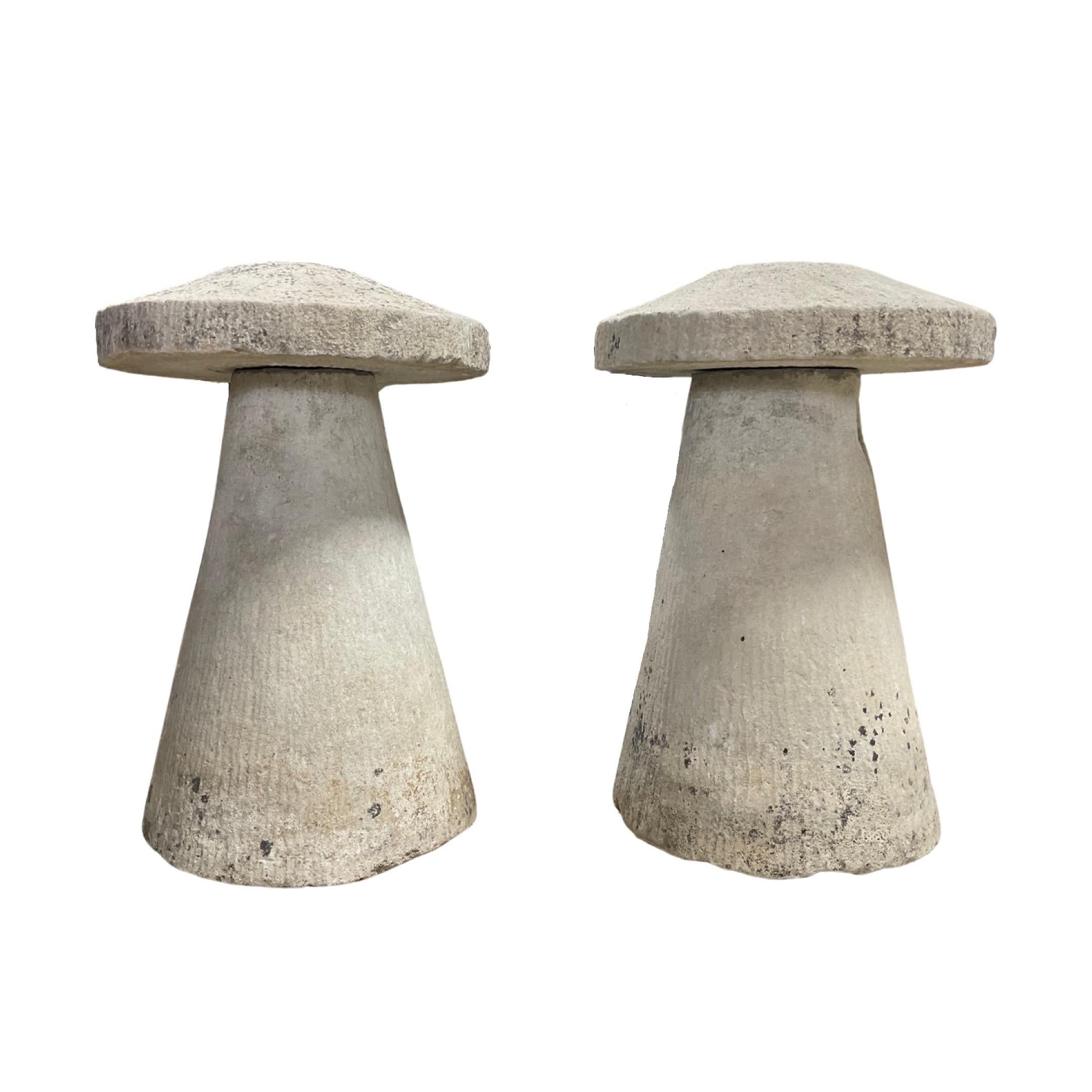 Pair of French Limestone Staddle Stone Pillars For Sale 2