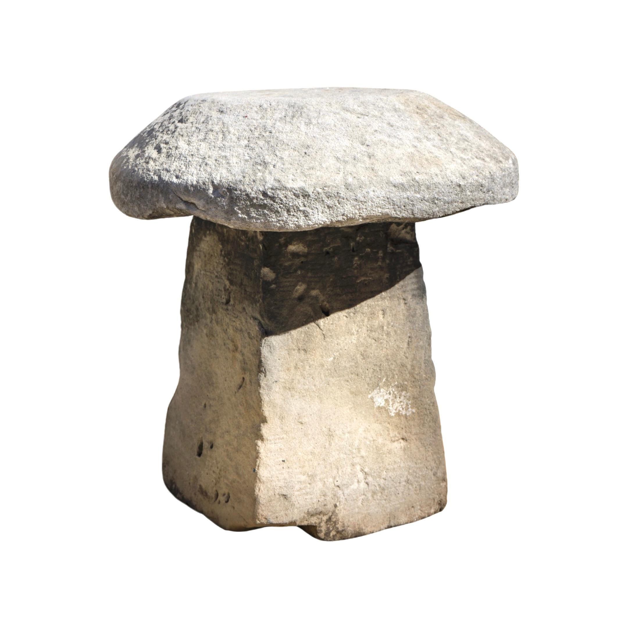 French Limestone Staddle Stone Pillar In Good Condition For Sale In Dallas, TX