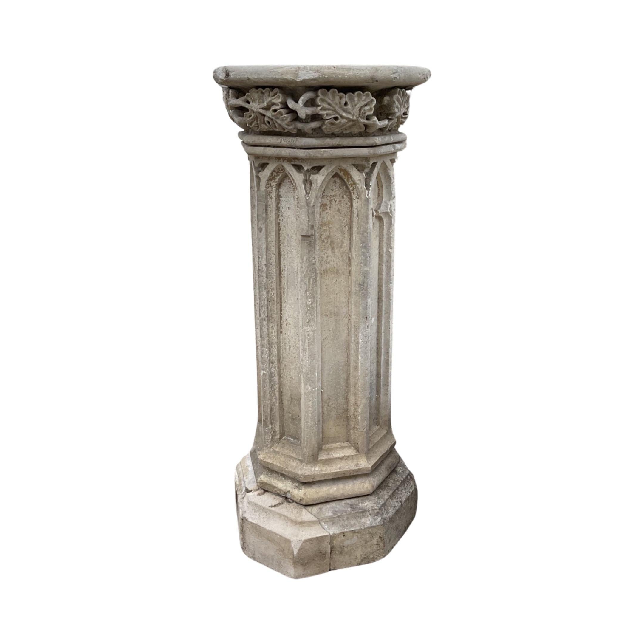 17th Century French Limestone Pillar