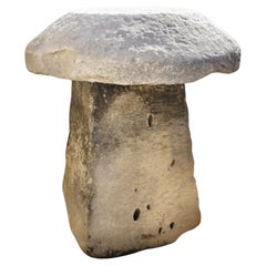 Antique French Limestone Staddle Stone Pillar