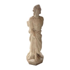 French Limestone Saint Sculpture