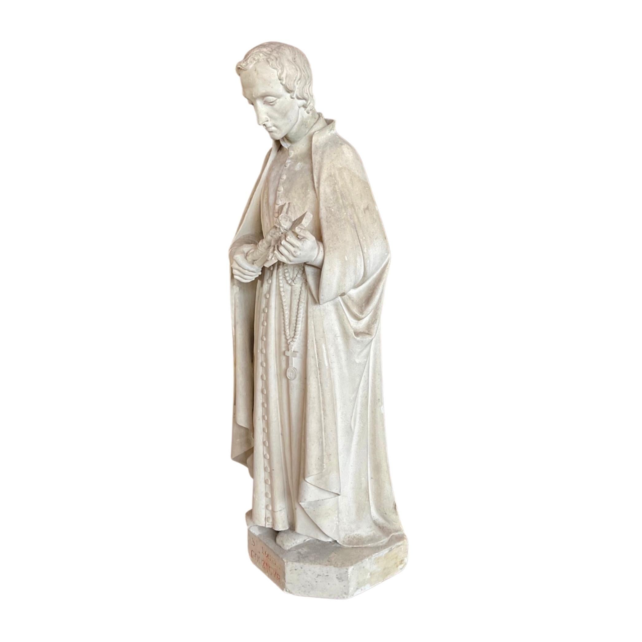 French Limestone Saint Sculpture For Sale 1