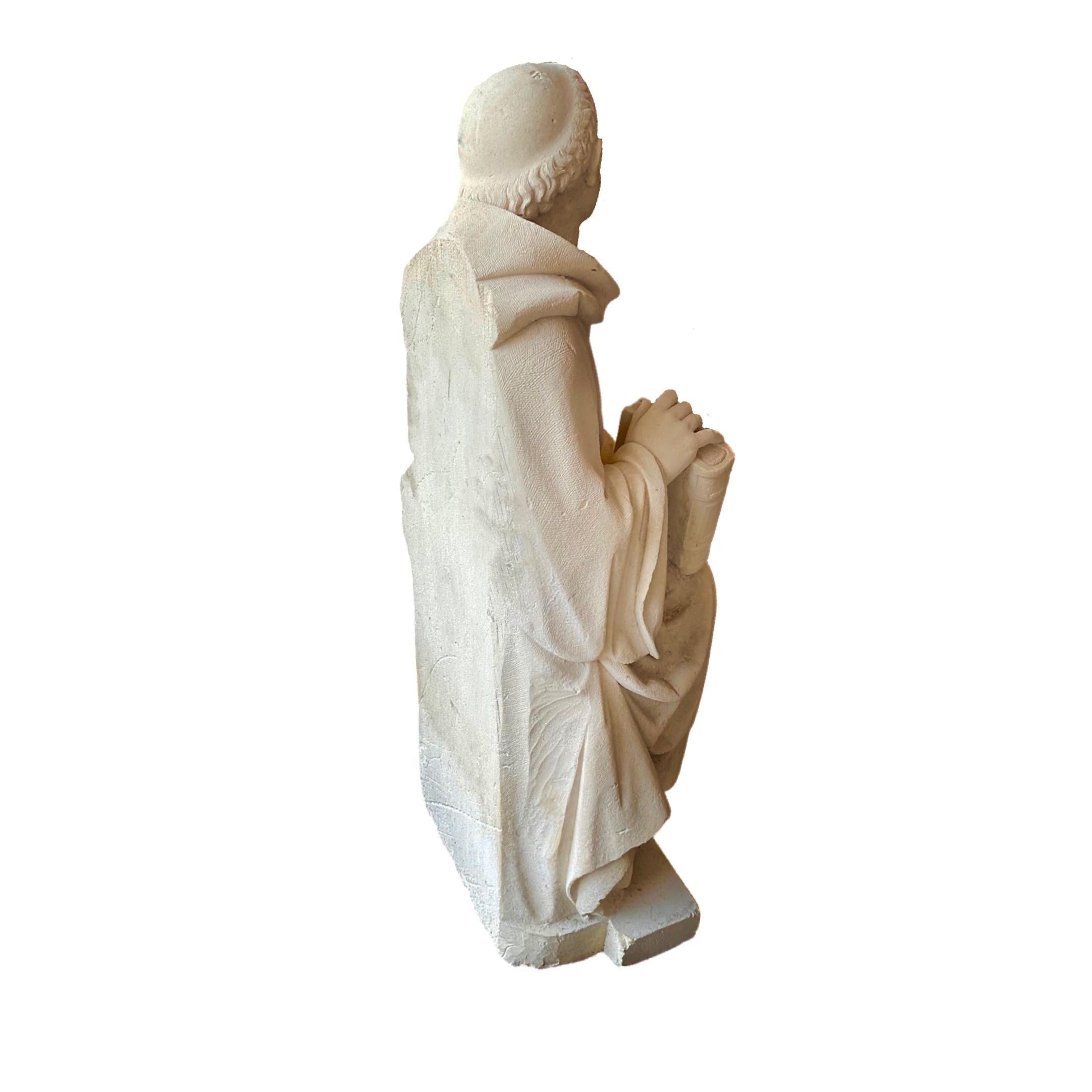 17th Century French Limestone Saint Sculpture For Sale
