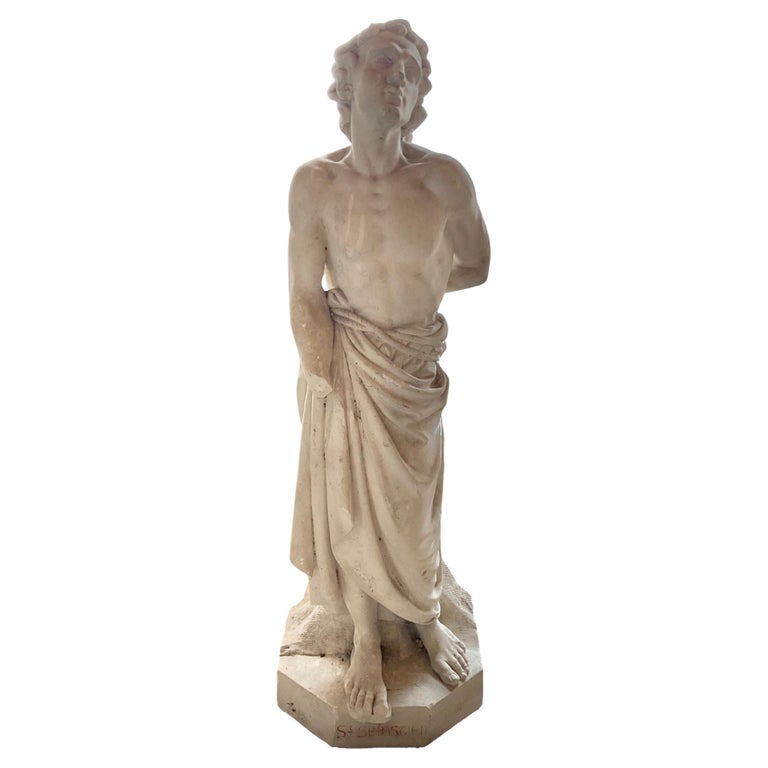 French Limestone Saint Sculpture For Sale at 1stDibs