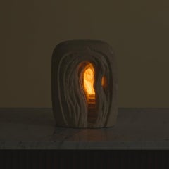 French Limestone Table Lamp by Arsène Galisson, 1970s